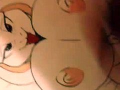 Shemale Toriel își arată sânii și ejacularea în videoclipul Rule 34