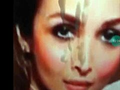 Smutsig Malaika: Stor kuk ansiktsbehandling med en cum tribute
