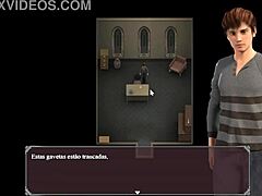 유럽 게임에서 큰 가슴과 빨간 머리가 있는 3D 만화 포르노
