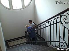 Busty blonde granny gets pounded by a stranger