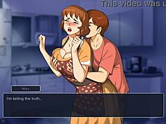 Belle-mère et fille séduisent un mec de la famille dans une vidéo Hentai