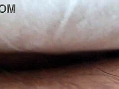 Amateur wife's hairless pussy gets filled with cum