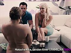 Os ativos sedutores de London River e Natasha Nices levam à tentação em um casamento aberto