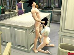 Il marito di Chichis lavora mentre lei viene inculata dai suoi figli in cucina