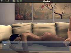 Pengembaraan 3D ibu seksi berterusan dalam permainan Twist