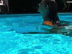 Angelicas mature allure: European milf bares it all by the pool