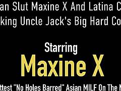 Maxine X och hennes Latina-älskare njuter av en äldre mans stora penis