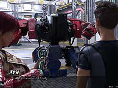 Przestrzeń kosmiczna nastolatka spotyka pół-ludzką, pół-robotową dziewczynę w filmie hentai
