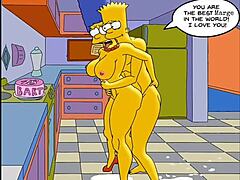 Dona de casa sexy Marge geme de prazer enquanto recebe uma gozada em todos os seus buracos em um vídeo Hentai de anime