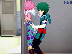 مينا أشيدو ومومو ياوريوزو ينضمان إلى إيزوكو ميدوريا لثلاثية مكثفة في My Hero Academia hentai