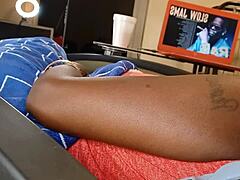 Amateur ebony gets her pussy filled with cum
