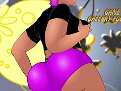 Kartun porno menampilkan MILF hitam melengkung dengan pantat besar dan paha tebal