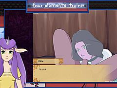 Part 15 of Avatar's four elements trainer series features a brunette MILF indulging in blowjob fun