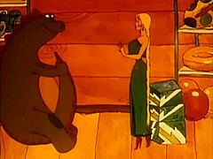 Animație scurtă de desene animate cu o blondă fierbinte în acțiune