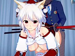 Os grandes seios de Touhou Inubashiri são o centro das atenções neste vídeo hentai em 3D