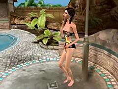 MILF berpayudara dalam permainan lucah dengan aksi seks 3D yang keras