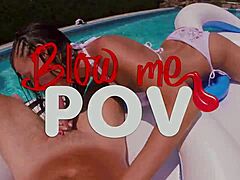 วิดีโอโป๊ blowjob ของแม่ busty ให้ blowjob POV