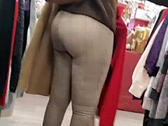 Big booty matures get it on in grocery store