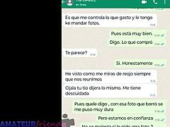 Latina MILF onanerar i Whatsapp-webcam med styvsyster